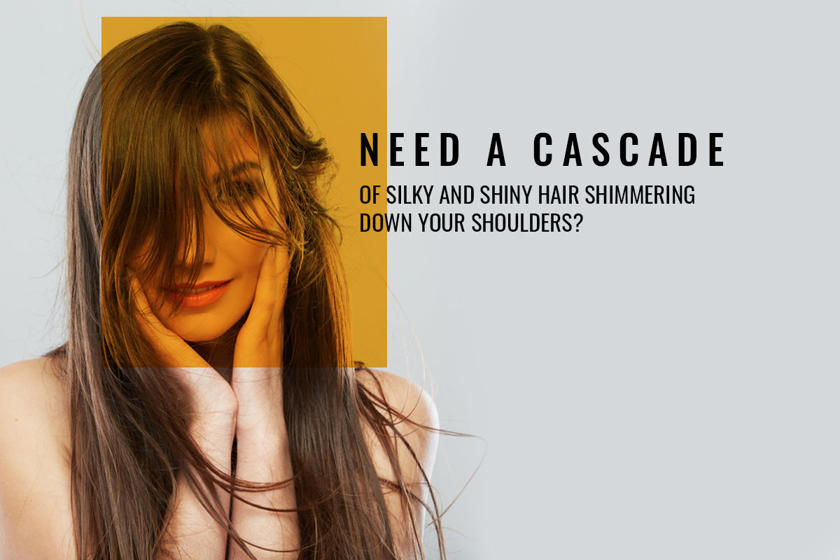 Woman with long straight brown hair resting hands on her face beside the article headline