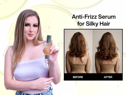 A lady holding argan oil serum
