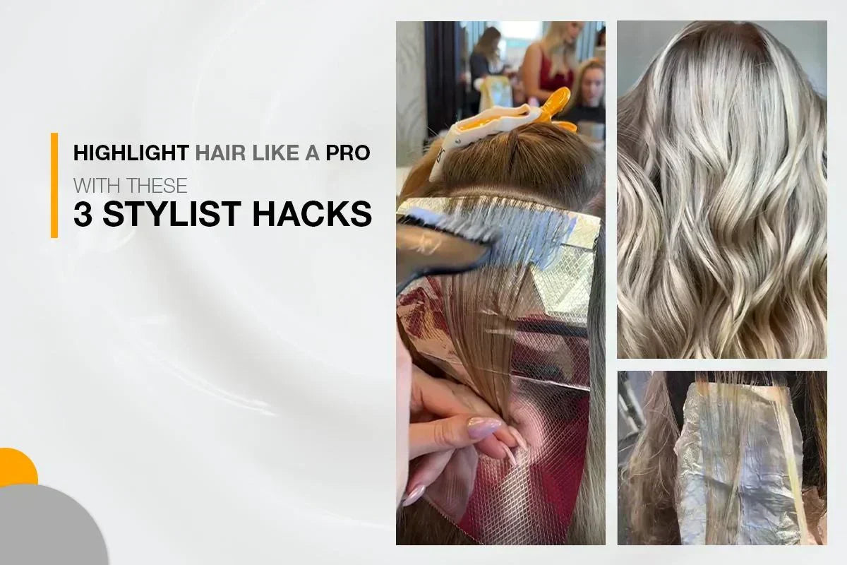 Close-up of cool ash blonde highlights blended through light brown hair