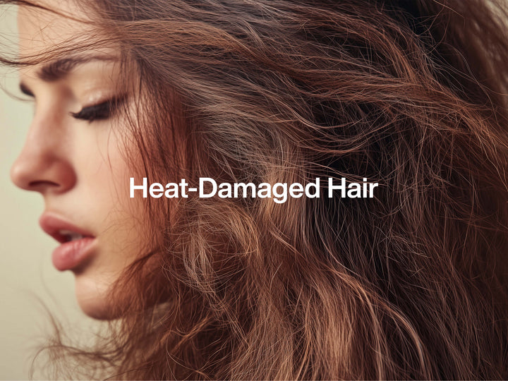 Close-up of dry, brittle ends on hair damaged by frequent heat styling