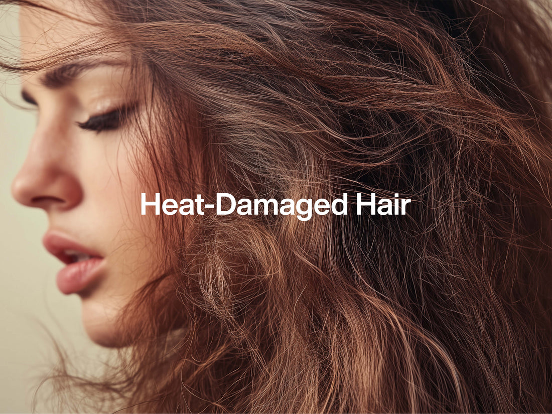 Close-up of dry, brittle ends on hair damaged by frequent heat styling