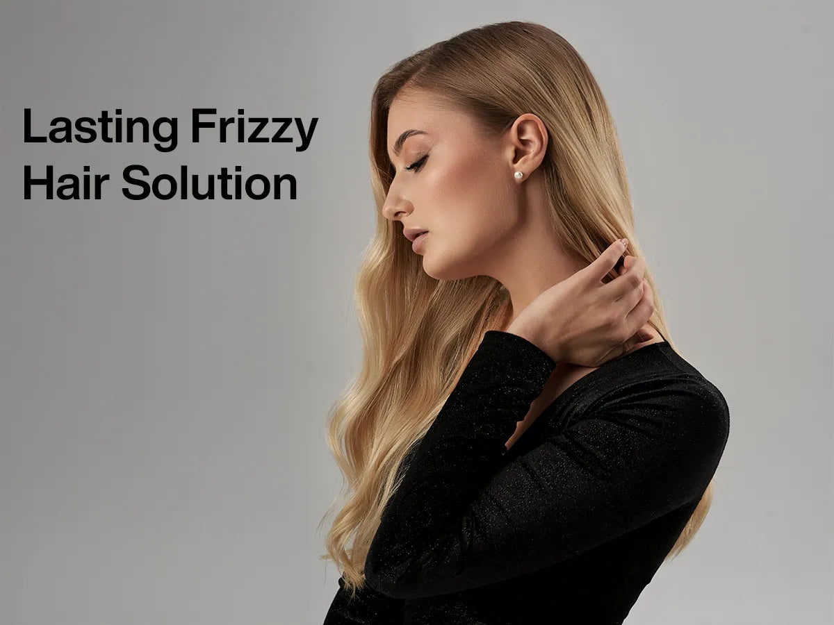 A Lady rocking Lasting Frizzy free Hair