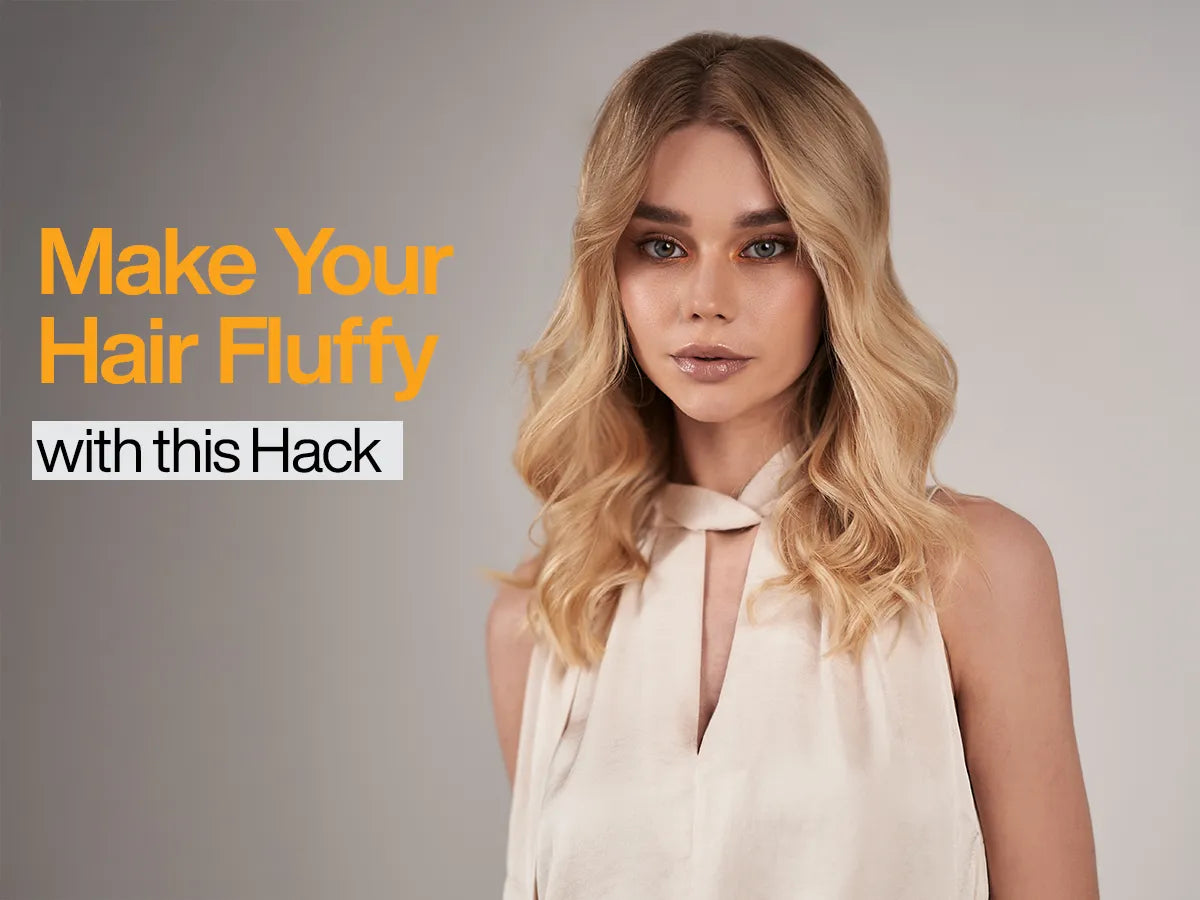 Woman scrunching styling product into damp curls as part of a curly hair routine