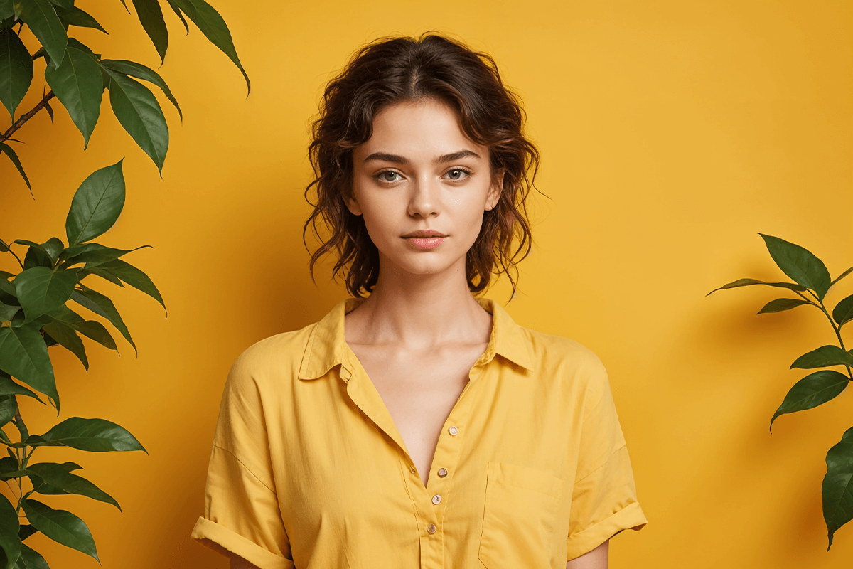 A lady with a 2c hair