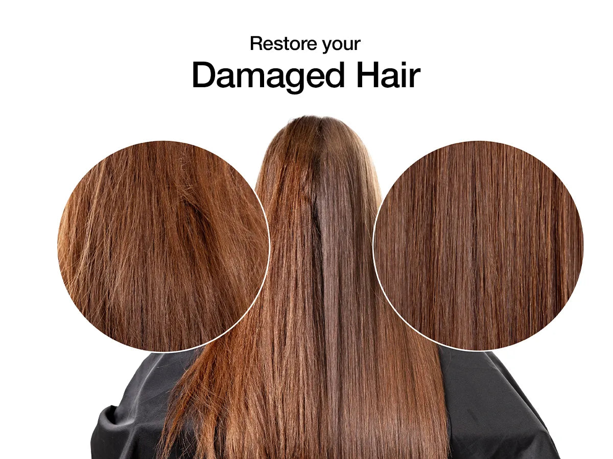 Damage Hair Restored Before and After Using Hydrating Treatment