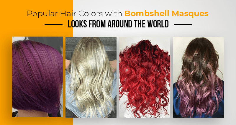 Model with vibrantly colored hair showing a shade from the GK Hair Bombshell Masque range