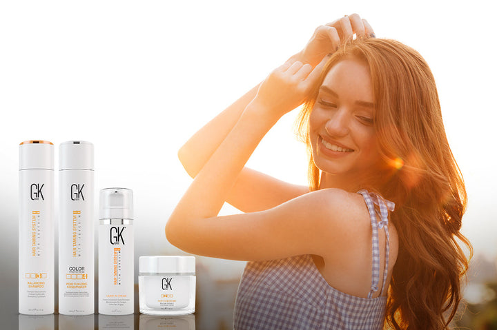 A Lady With Four Hair Products