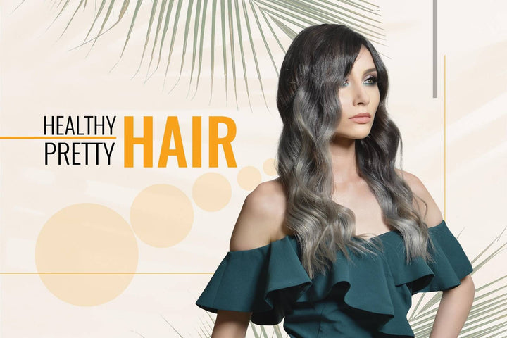 A lady with healthy hair after using a hair spray
