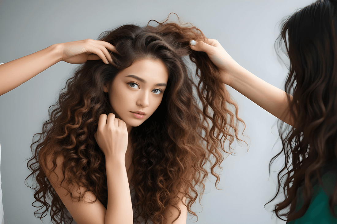 Girl showing her curls