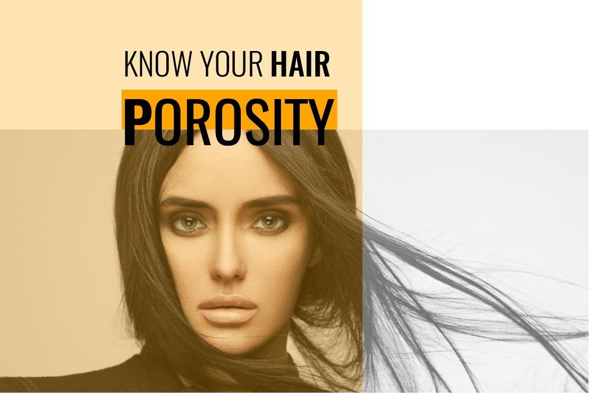 Diagram comparing low, medium and high hair porosity and how each absorbs water