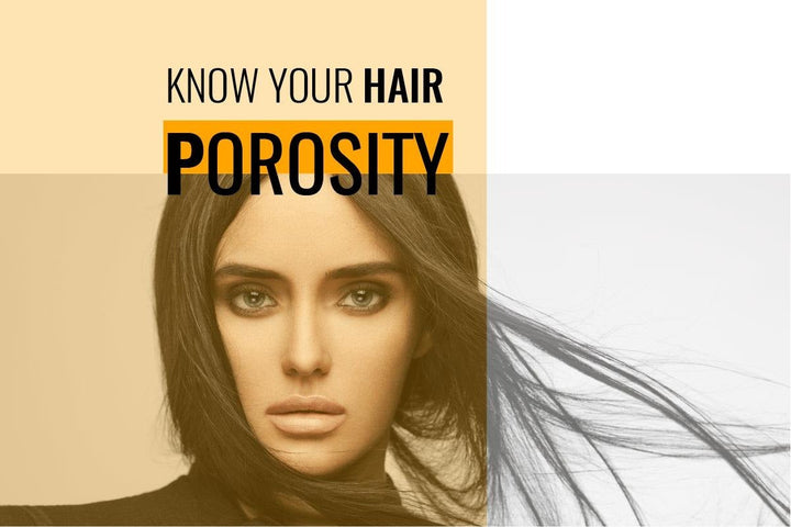 Diagram comparing low, medium and high hair porosity and how each absorbs water