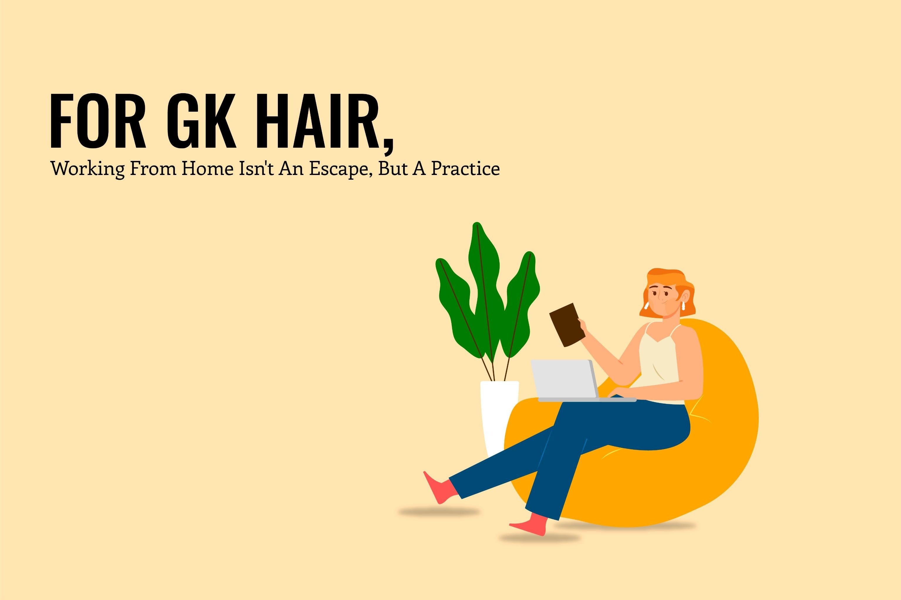 GK Hair team members working remotely on laptops during an online video meeting