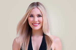 A woman with healthy hair after using GK Hair Products