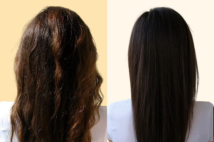 Woman applying conditioner to damp hair as part of a daily hair care routine