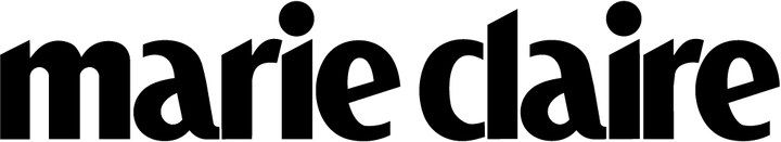Black 'marie claire' logo on a white background