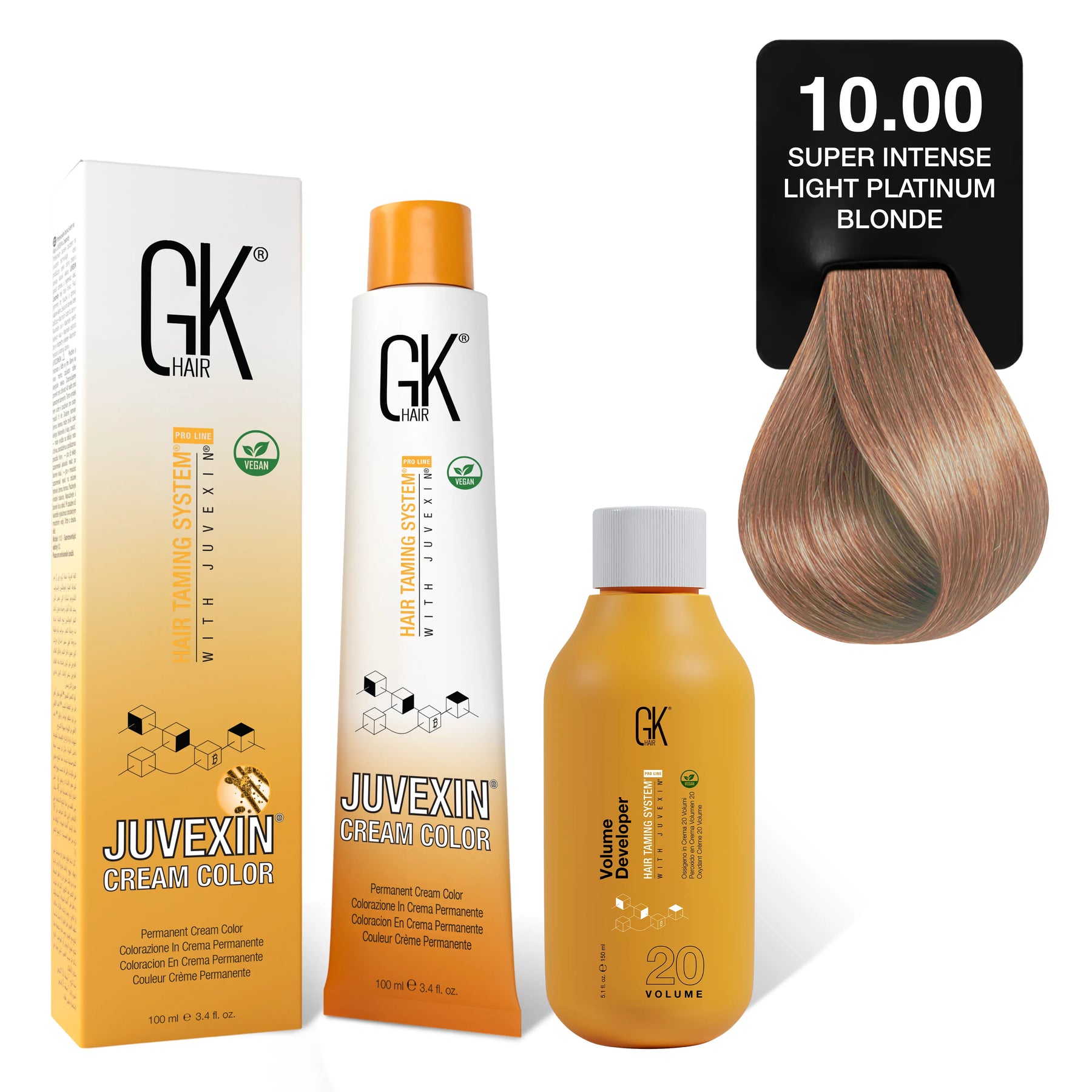GK Hair 10.00 Liht Platinum Blonde cream color