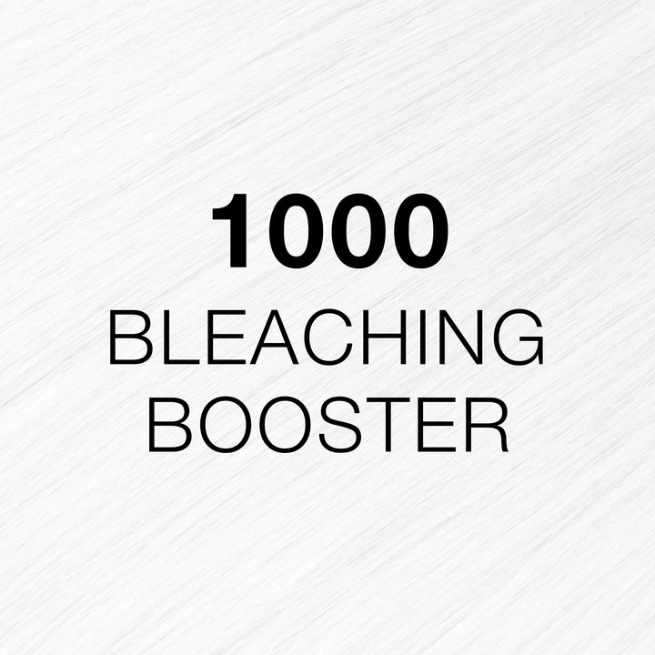 GK Hair Juvexin Cream Color 1000 Bleaching Booster swatch: white platinum hair texture, shade name in black text