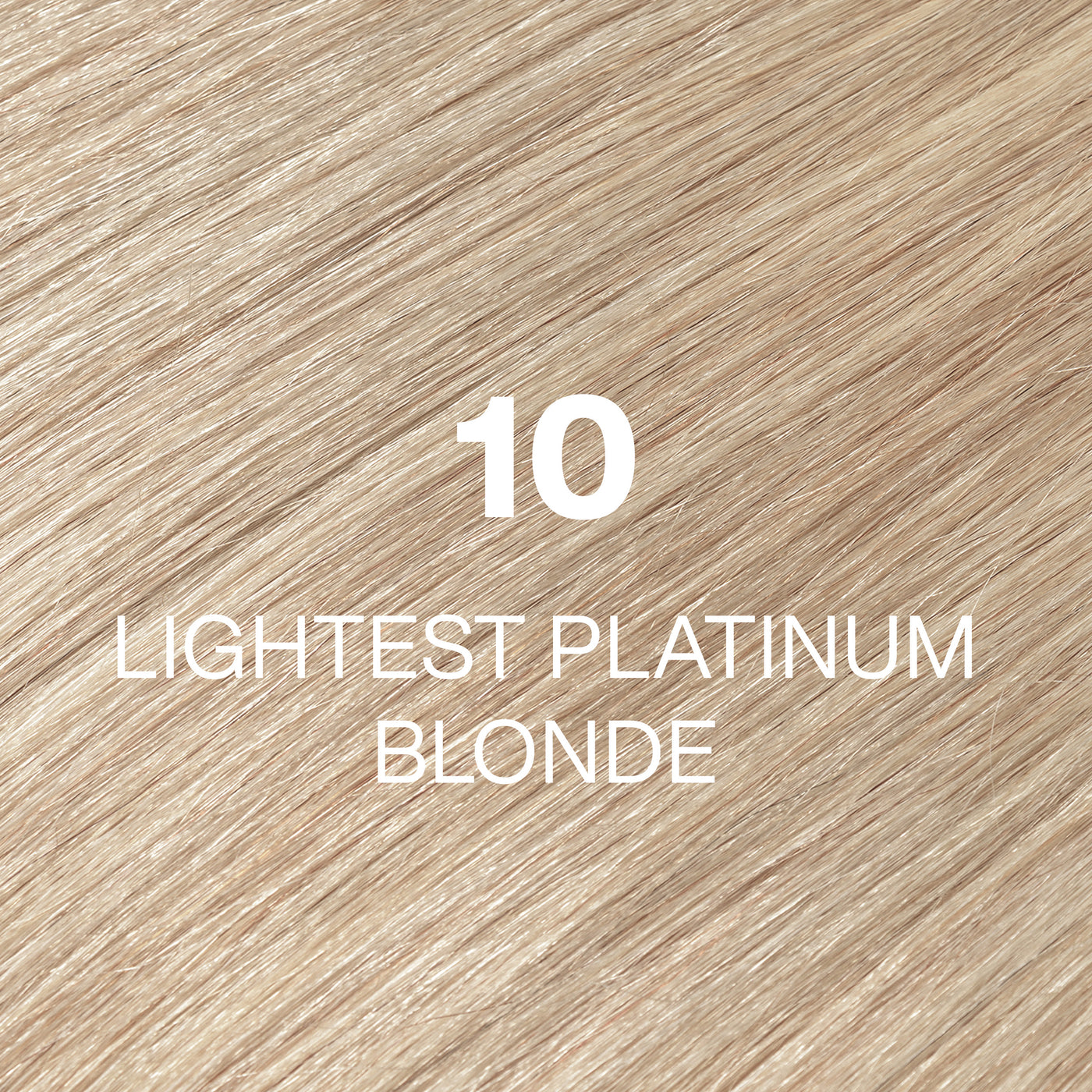 Silky hair texture showcasing the GK Hair's Juxevin Cream Color "10 Lighest Platinum Blonde" in bold white text.