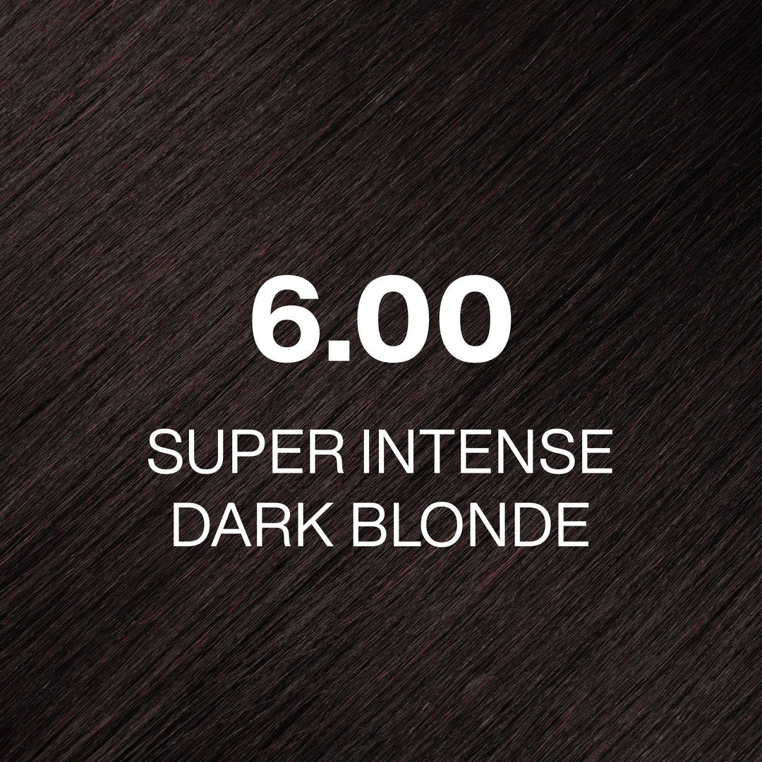 GK Hair Juvexin Cream Color 6.00 Super Intense Dark Blonde hair color swatch, dark red-toned brown hair texture