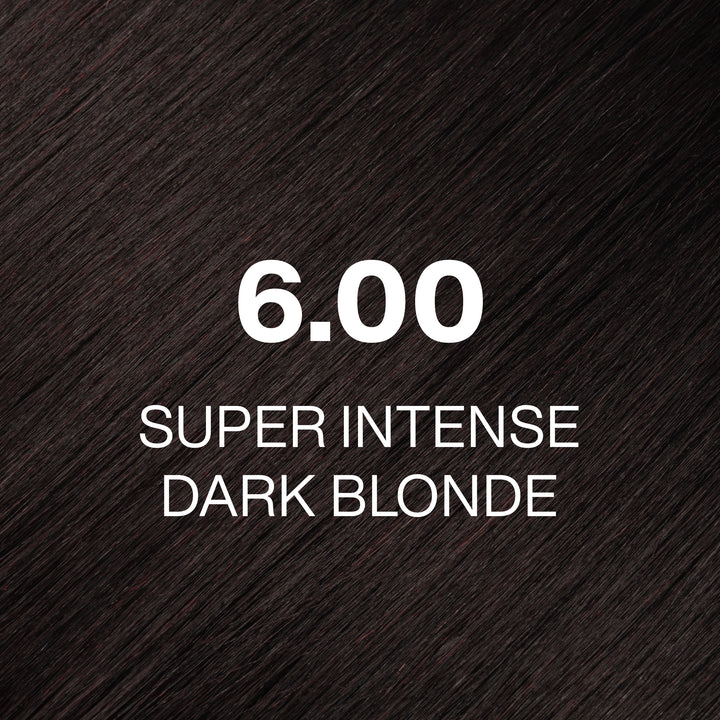 GK Hair Juvexin Cream Color 6.00 Super Intense Dark Blonde hair color swatch, dark red-toned brown hair texture