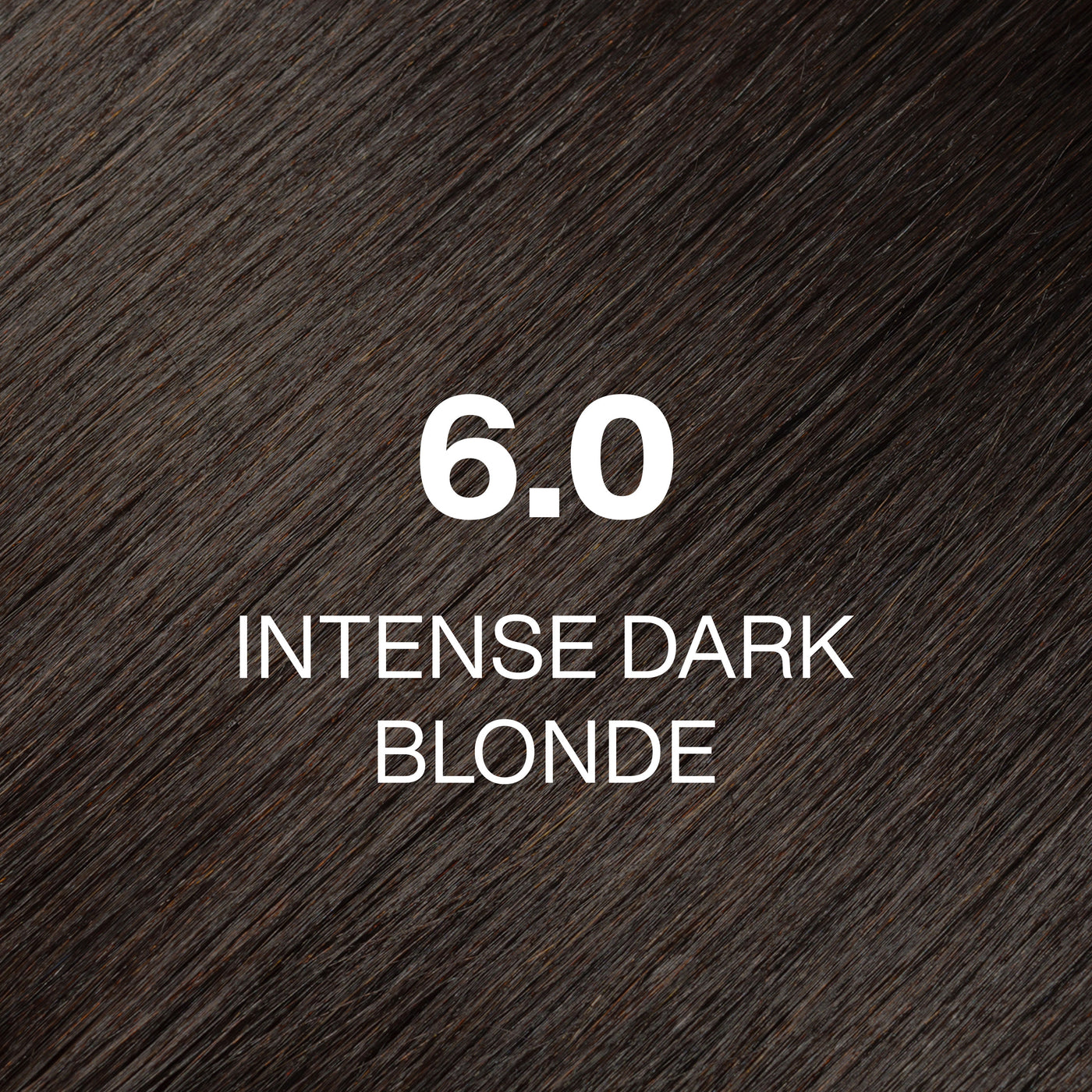 Silky hair texture showcasing the GK Hair's Juxevin Cream Color "6.0 Intense Dark Blonde" in bold white text.