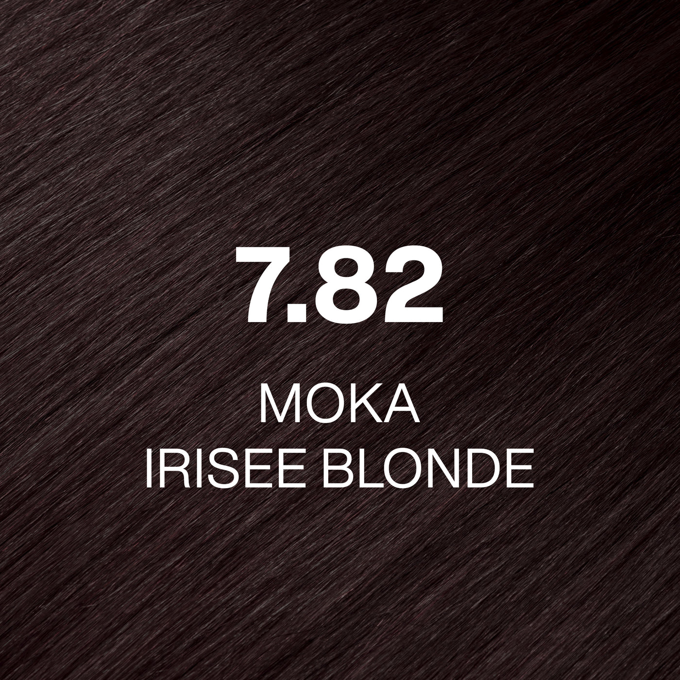 Silky hair texture showcasing the GK Hair's Juxevin Cream Color "7.82 Moka Irisee Blonde" in bold white text.