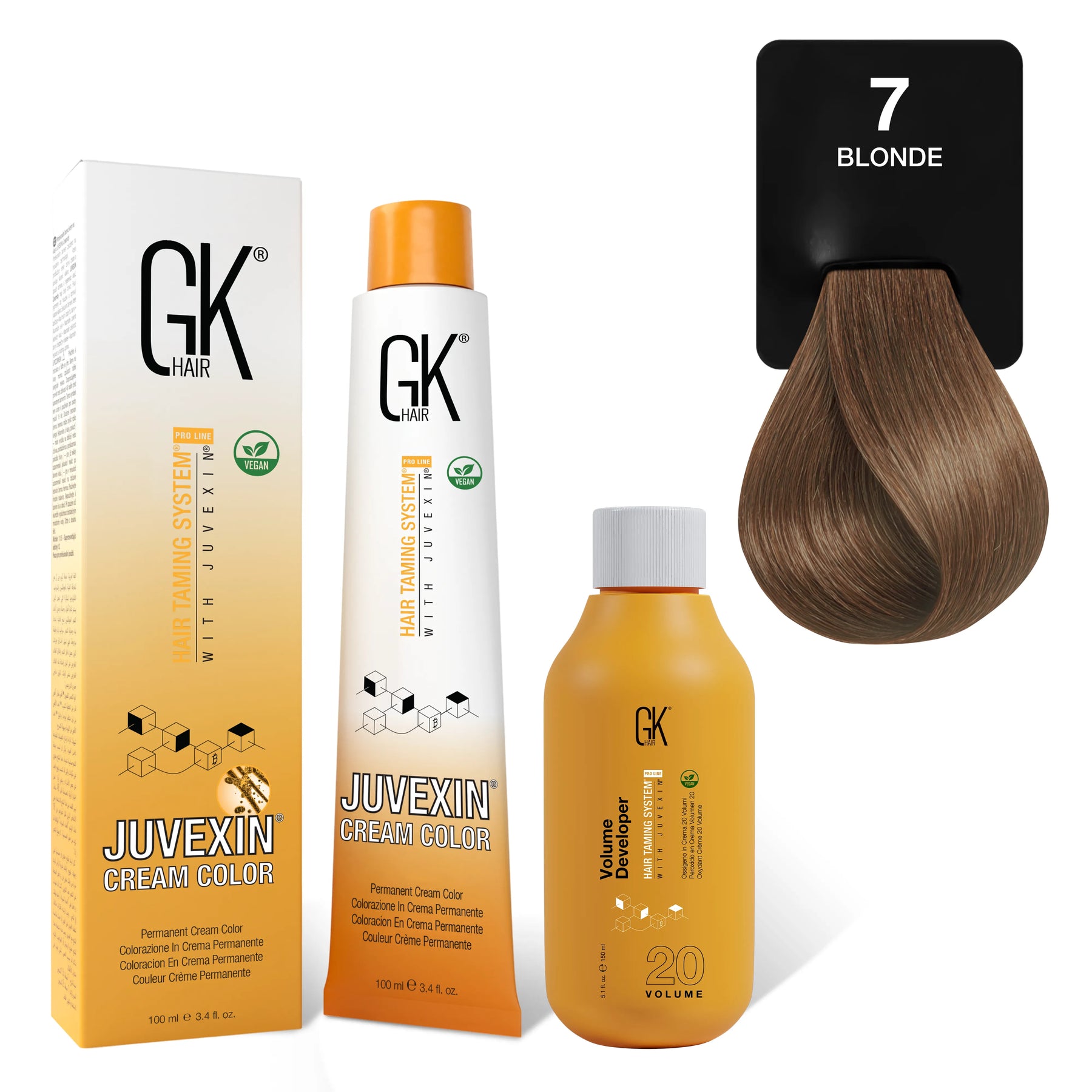GK Hair 7 Blonde Juvexin Cream Color