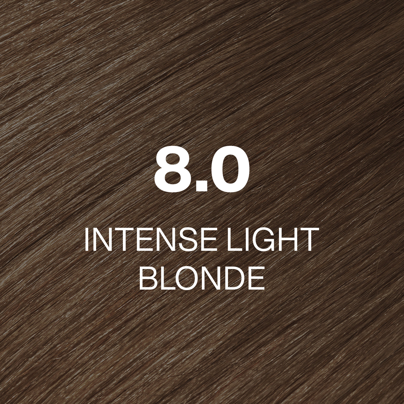 Silky hair texture showcasing the GK Hair's Juxevin Cream Color "8.0 Intense Blonde" in bold white text.