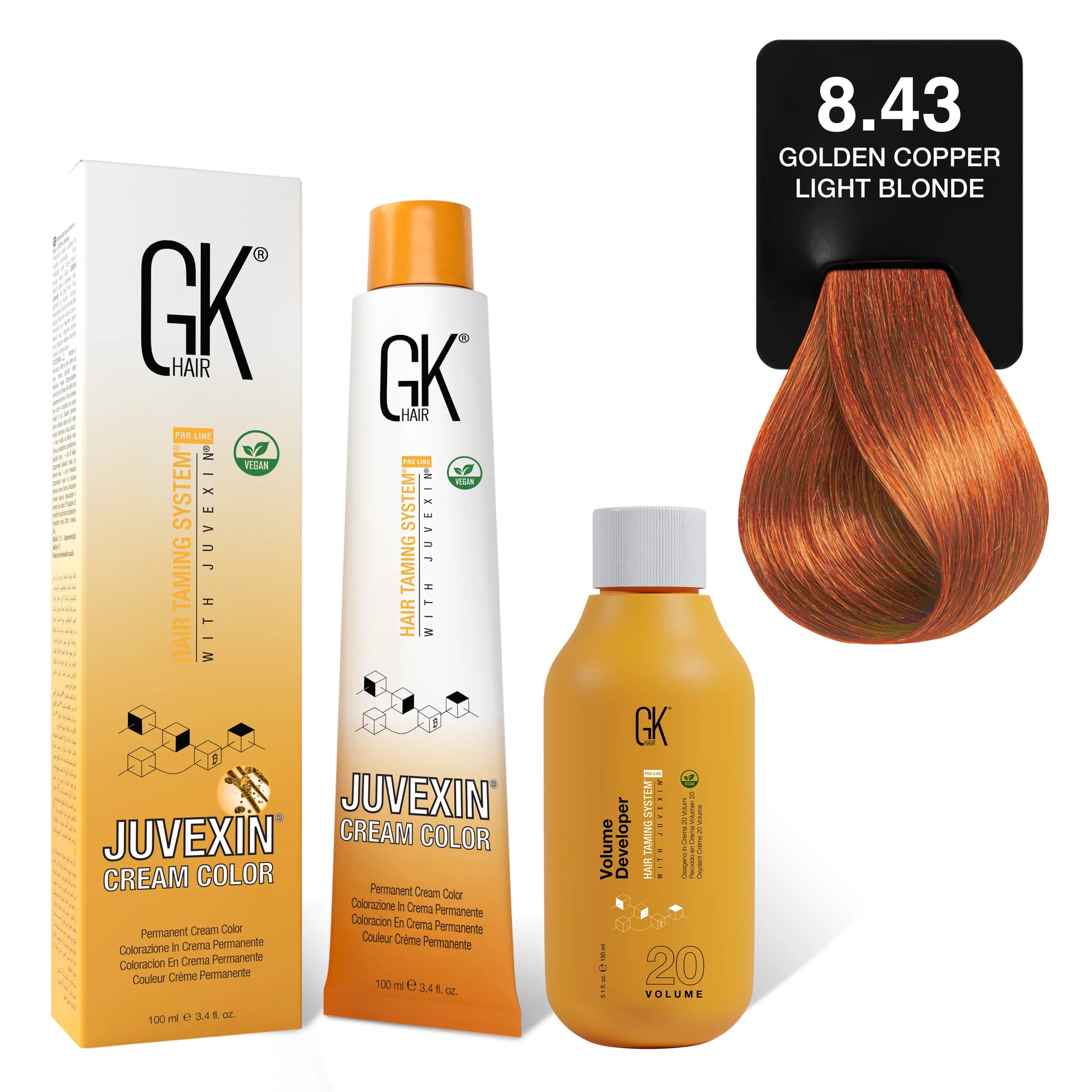 GK Hair Golden Copper Light Blonde Juvexin Cream Color