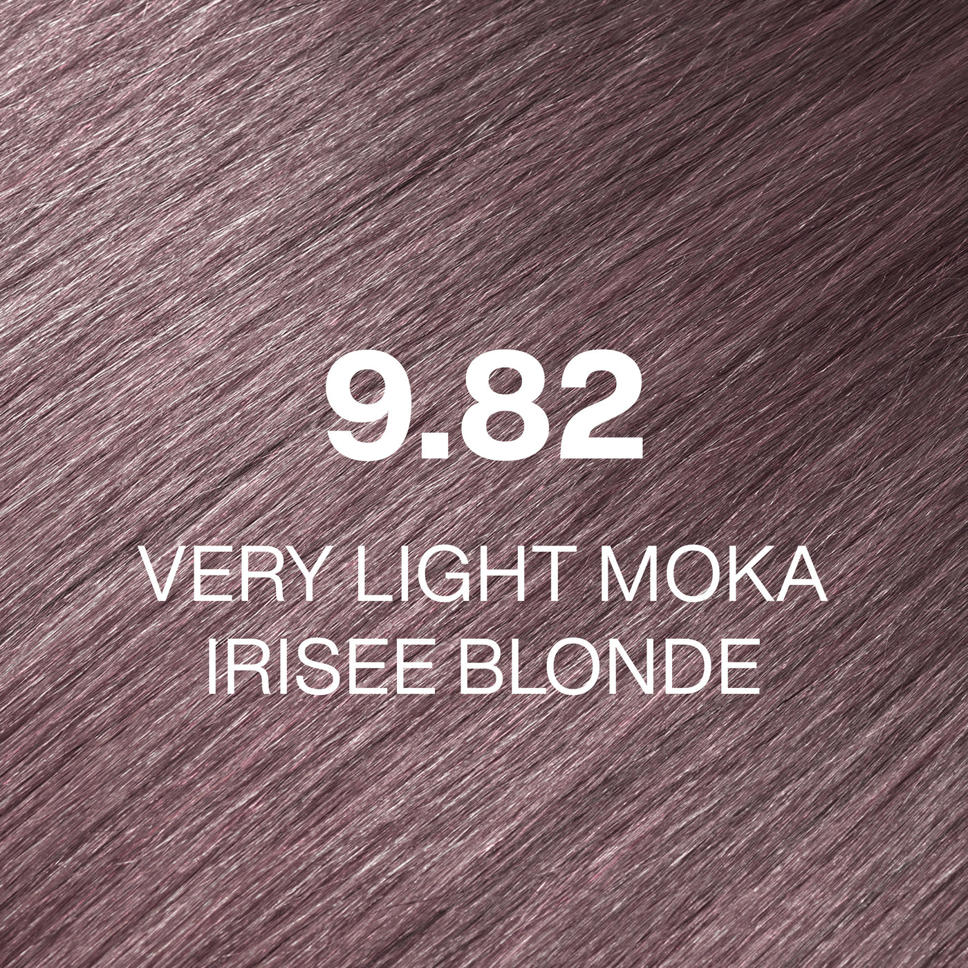 Silky hair texture showcasing the GK Hair's Juxevin Cream Color "9.82 Very Light Moka Irisee Blonde" in bold white text.