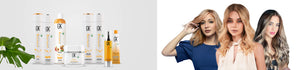 Three ladies with gorgeous fluffy hair and GK Hair products
