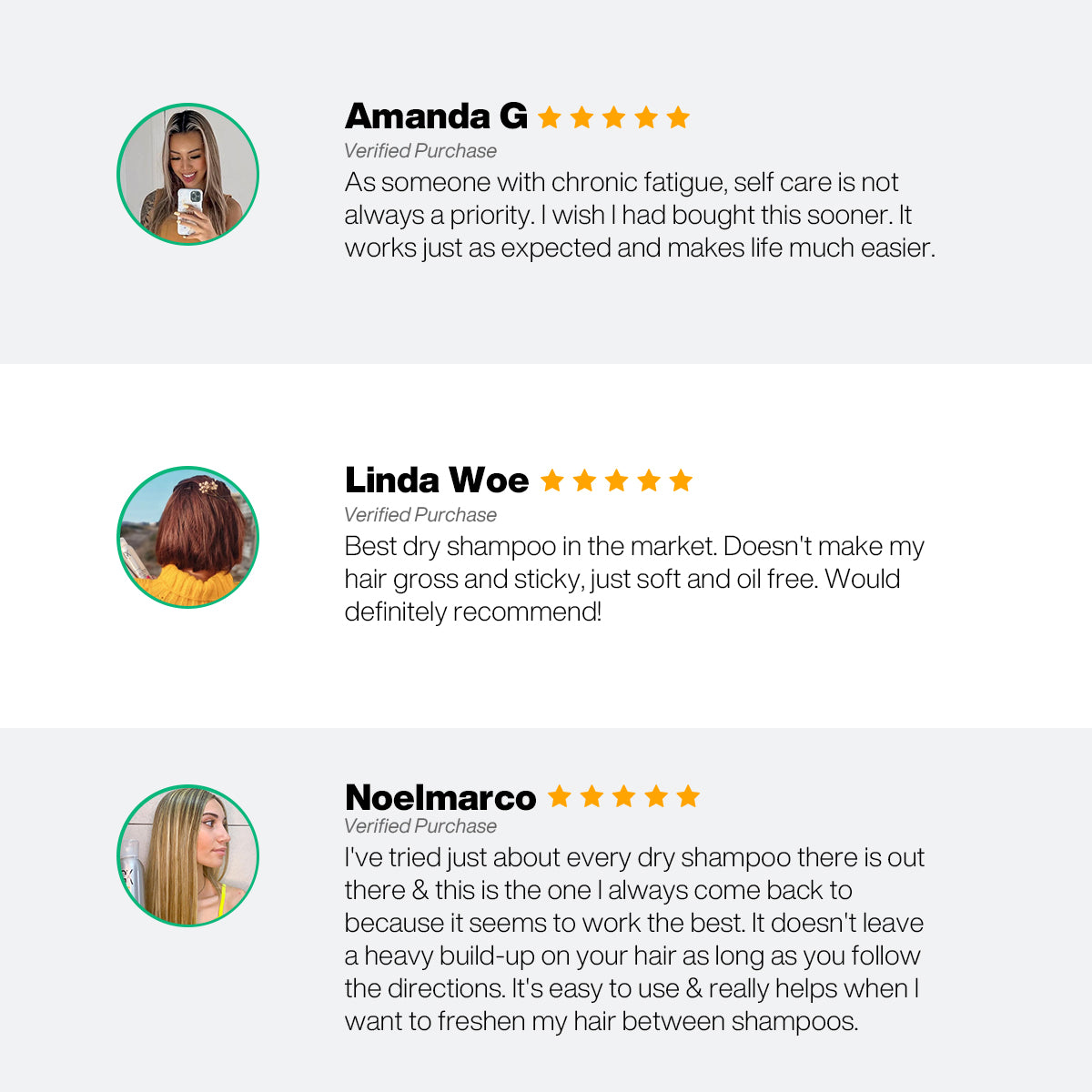 Customers review on GK Hair's Dry Shampoo