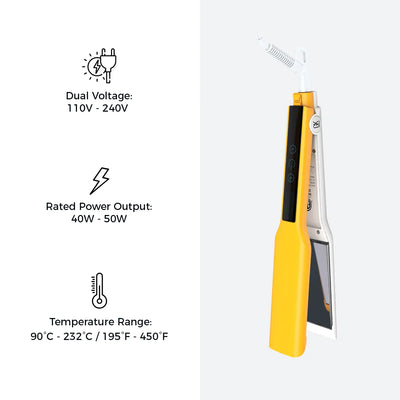 Specifications of the Easy Control Flat Iron for professionals