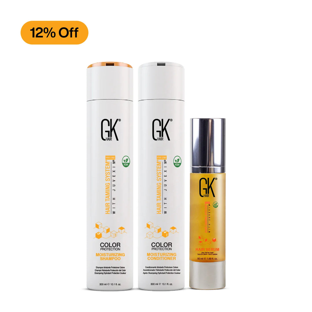 GK Hair Intense Moisture Pack with contain Moisturizing Shampoo Conditioner and Argan Oil Serum with 12% off Discount