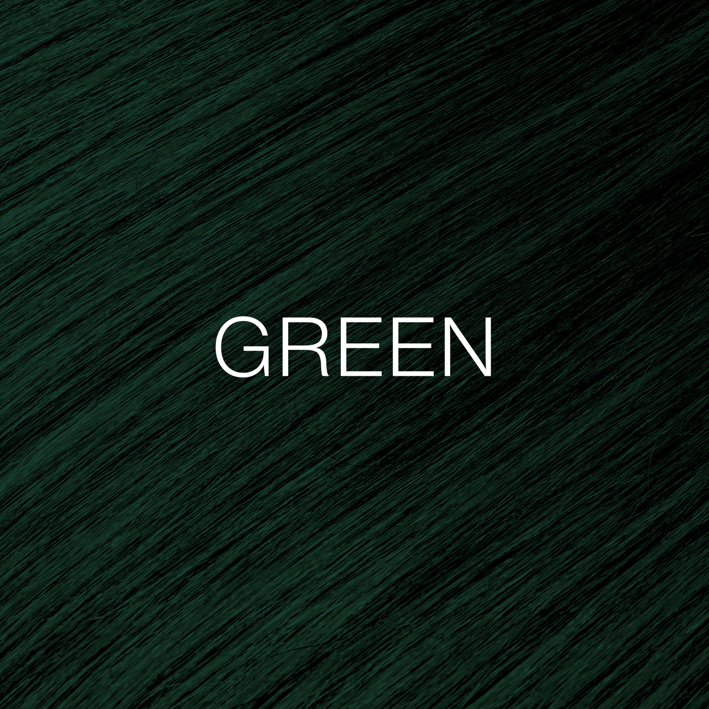 Silky hair texture showcasing the GK Hair's Juxevin Cream Color "Green Mixtone" in bold white text.
