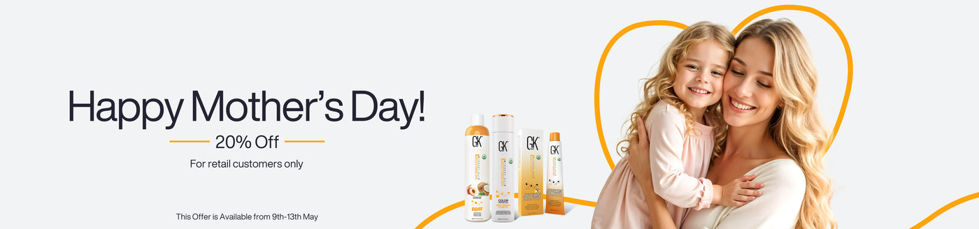 Happy mother and her daughter for the GK Hair mother's day sale with 20% discount 
