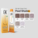 GK Hair Cream Color packaging with pearl shades swatches on a gray background