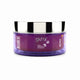 Purple hair mask jar with silver lid on a white background