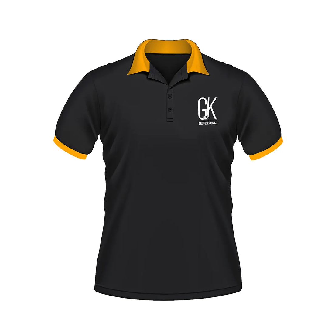 Front of the GK Hair Juvexin Black T-Shirt